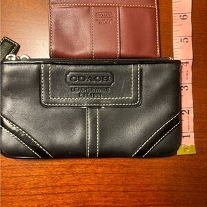 Coach small black wristlet wallet